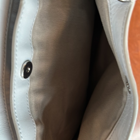 Rebecca Minkoff leather top handle satchel in a periwinkle color. - Picture 9 of 12